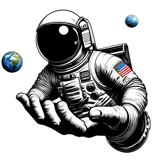Astronaut Spinning The Earth On His Finger Like A Basketball