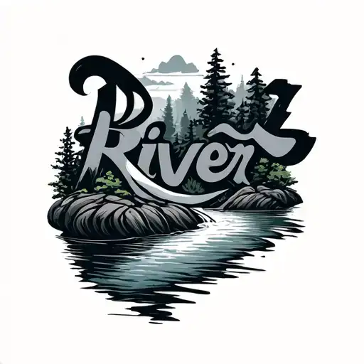 Word River With A River Integrated