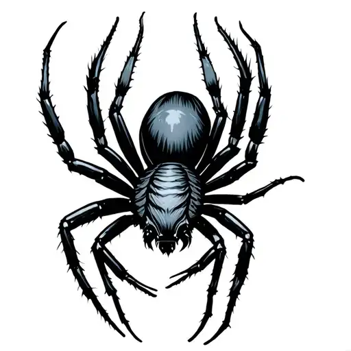 White Ink Black Widow Spider