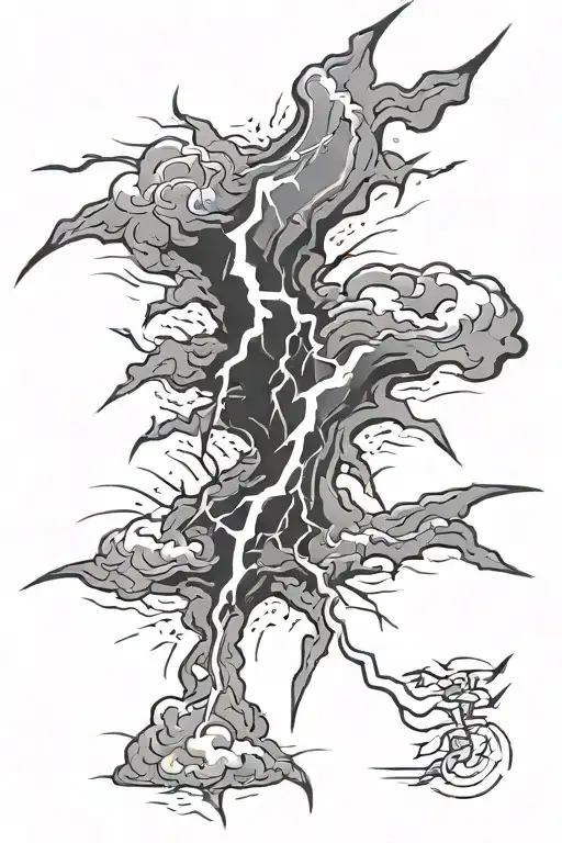 Lightning Bolts On Back