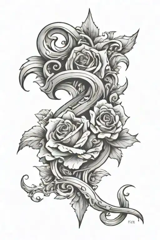 Tattoo From The Set Of Numbers 17 19 20 22 Combined