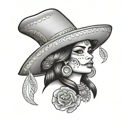 Mexican Woman With Sombrero