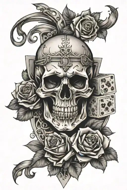 Skull Dice And Roses