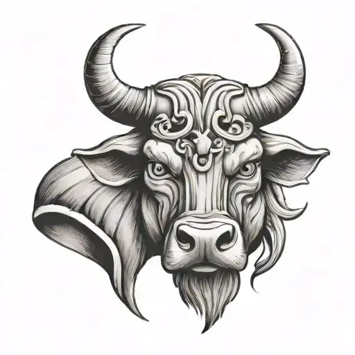 Grey Taurus Bull Angry Eyes Ring In Nose