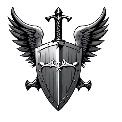 San Miguel Arcangel Sword With Shield