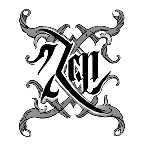 2 Name Ambigram Using Zac And Tee