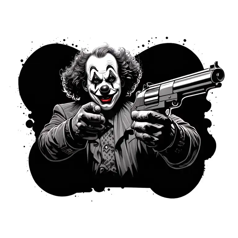 Clown With Gun Shooting