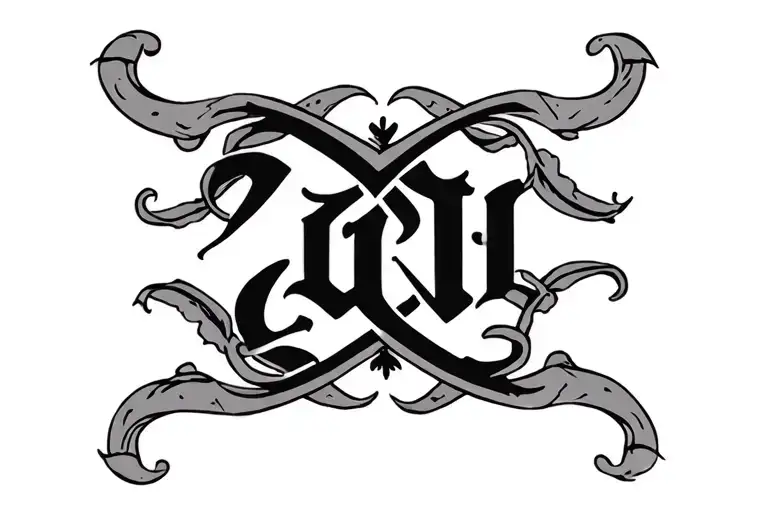 2 Name Ambigram Using Zac And Tee