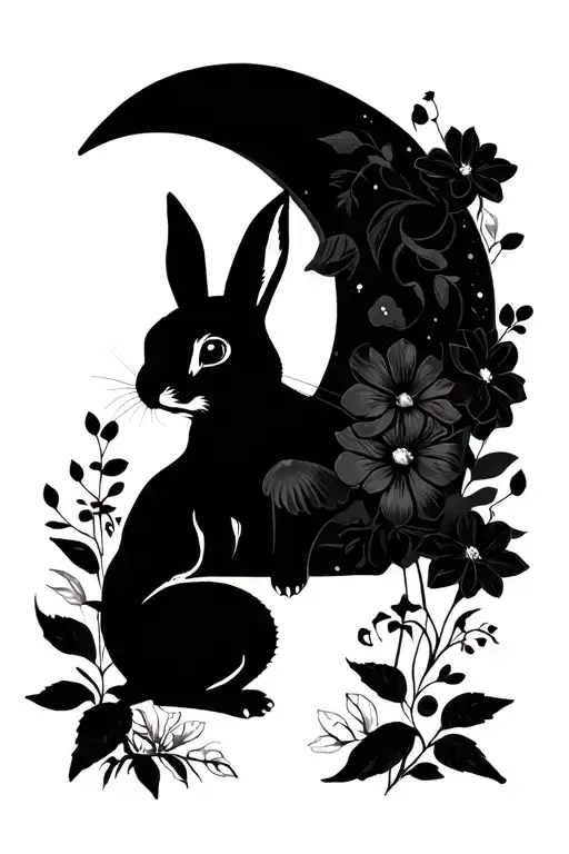 Bunny Floral Moon Mushroom