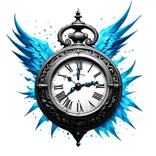 Mechanical Clock 3D Blue Aiguille Nights