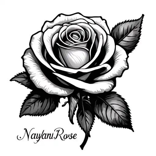 Rose With Name Naylani Rose Around It In Old English