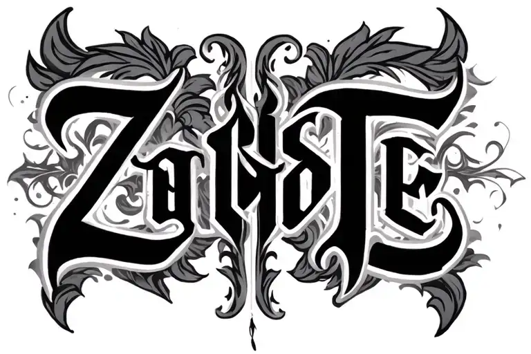 2 Name Ambigram Using Zac And Tee