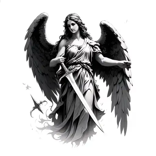 Angel Holding A Sword