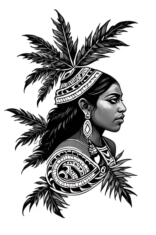 Taino And Dominican-inspired Tribal Half-sleeve
