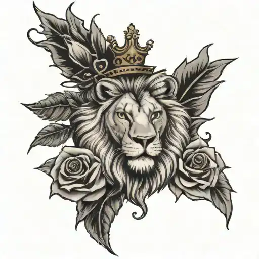 Lion Crown Rosary Beads Clock Rose Doves