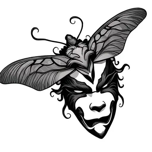 Moth And Hannya Mask