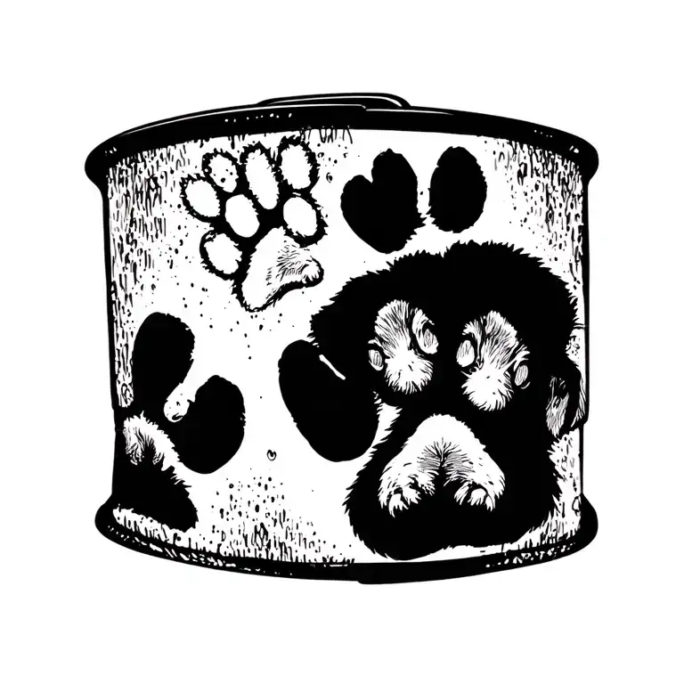 Tiny Puppypaw Prints Link Bracelet Tattoo Design