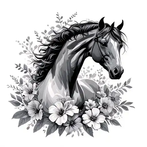 Flowers Surrounding Horses More Realistic