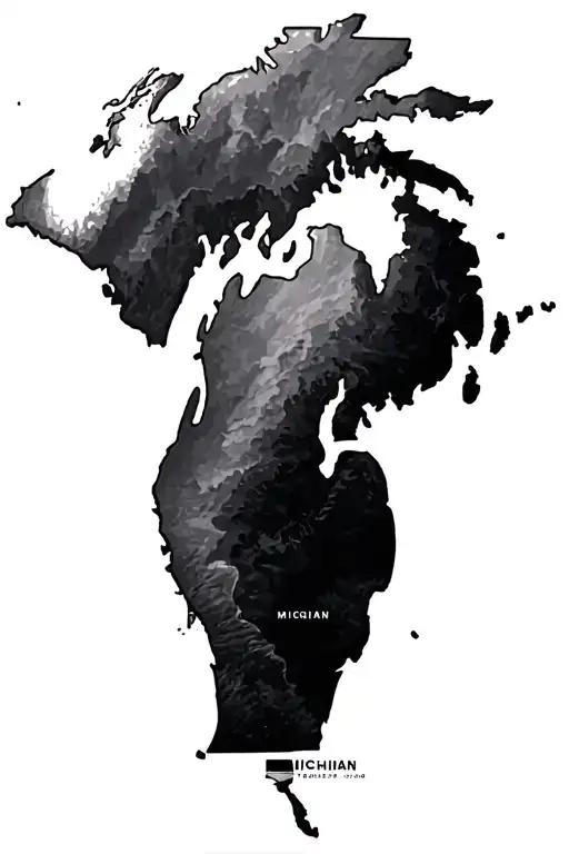 State Of Michigan Map Blended