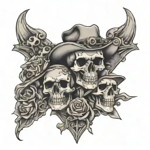 Western With Cards And Skulls