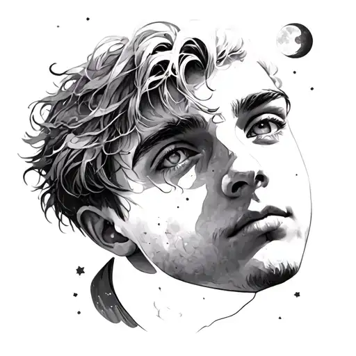 Dreamy Boy With Moon