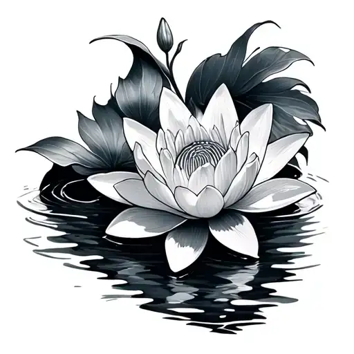 Fingerprint Heart With Waterlily