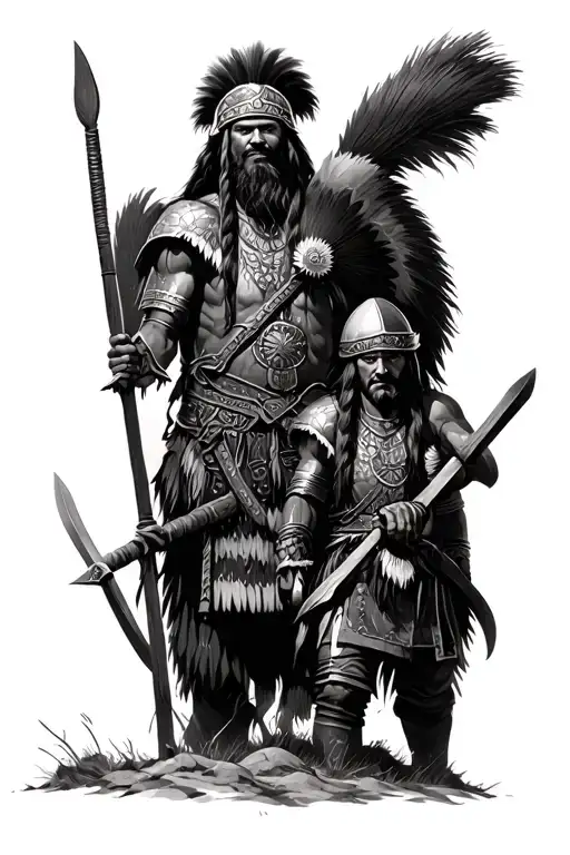 Cherokee Vs Viking War Scene