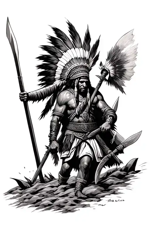 Native Americans Vs Viking War Scene