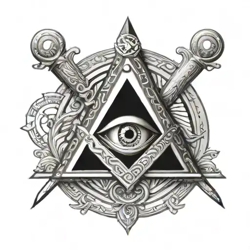 Masonic Square And Compass Containing All All-seeing Eye