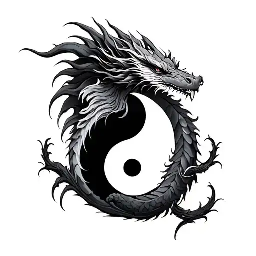 Yin Yang Symbol Dragon