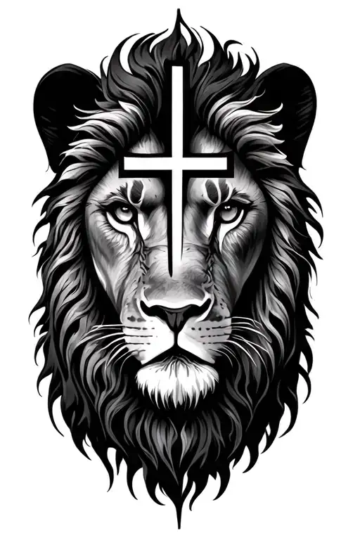 Cross With Lion Eyes Looking