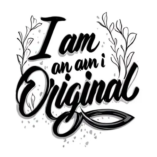I Am Inimitablei Am An Original Text With An Outlined Quil Trailing Off