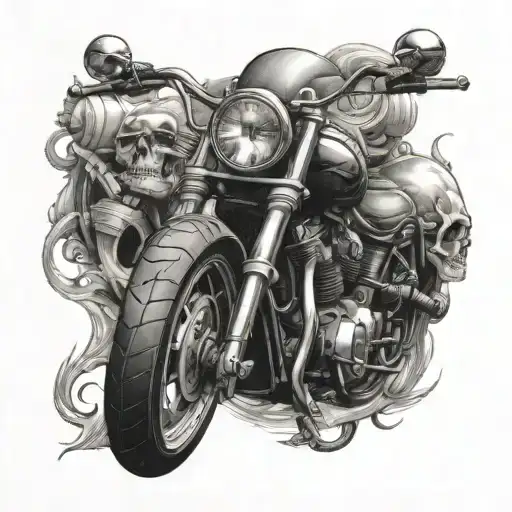 Skull And Motor Bike
