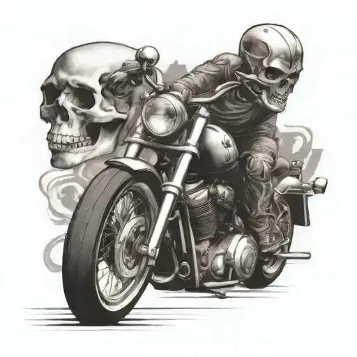 Skull And Motor Bike Ride
