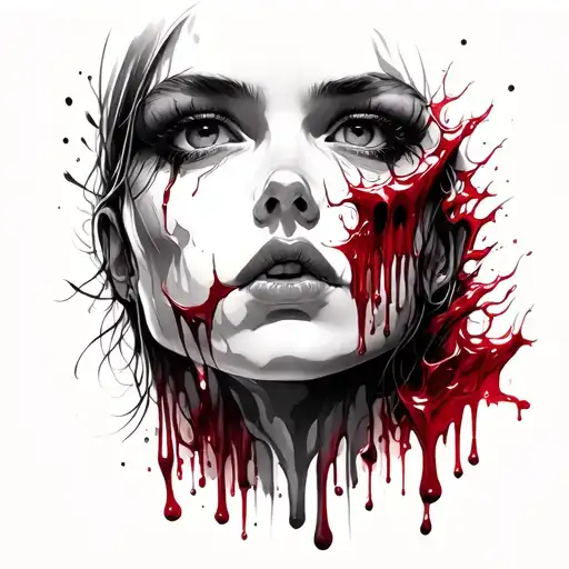 Blood Falling From Face