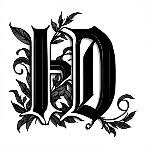 Initials H And D Simple