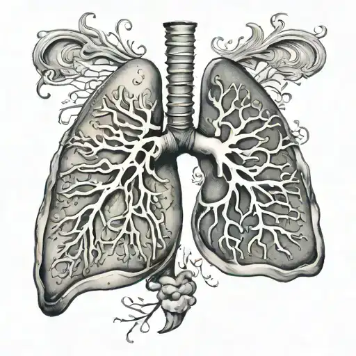 Anatomical Lungs With Yh Wh Written Underneath