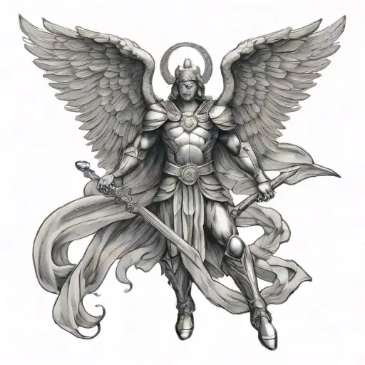Archangel Saint Michael From Behind