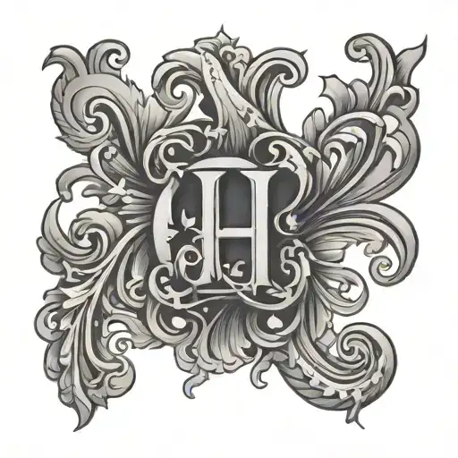 Letter H Mixed In Design