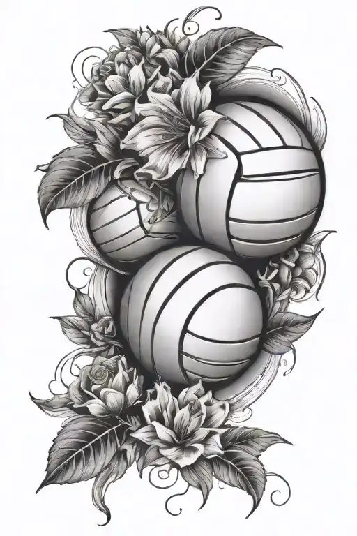 Volleyball And Flowerd