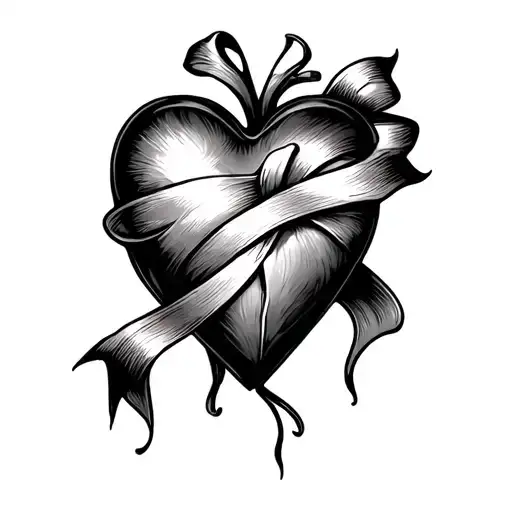 Heart And Ribbon Wrapped