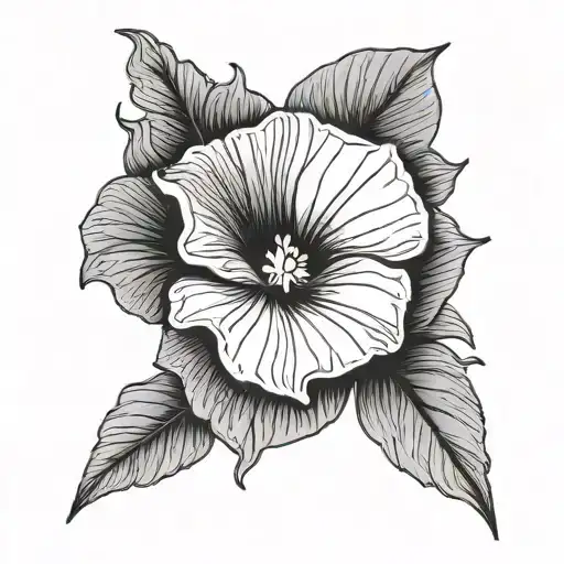 Minimalist Tattoo Of Morning Glory And Poppy Flower