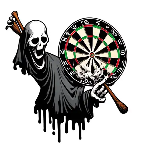 Ghost Playing Darts Themed