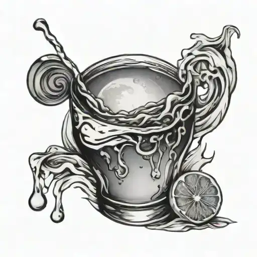 Moon And Whiskey Glass Pouring