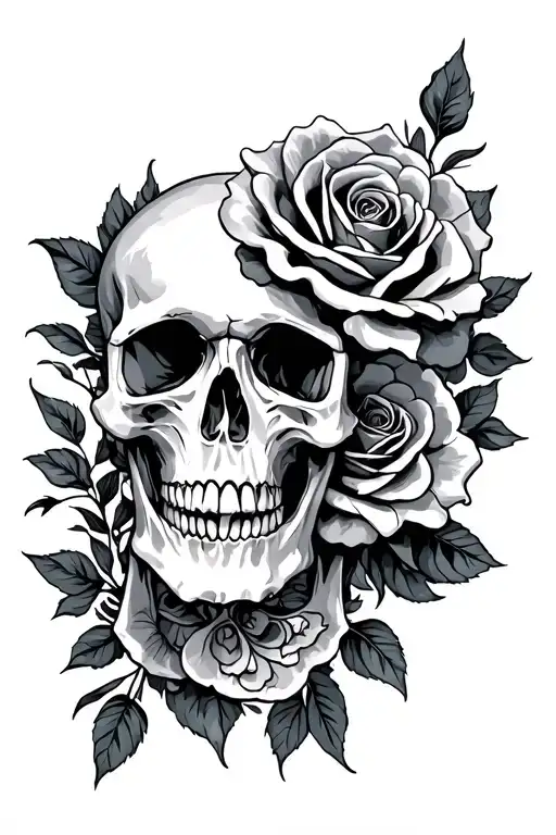 Skull Roses Dark