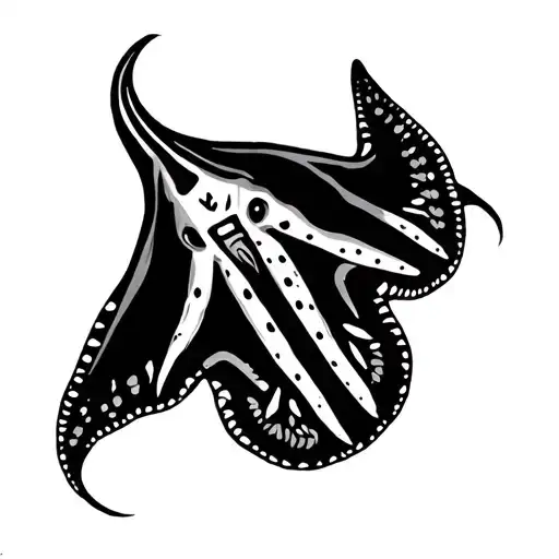 Stingray With Native Puerto Rican Symbol