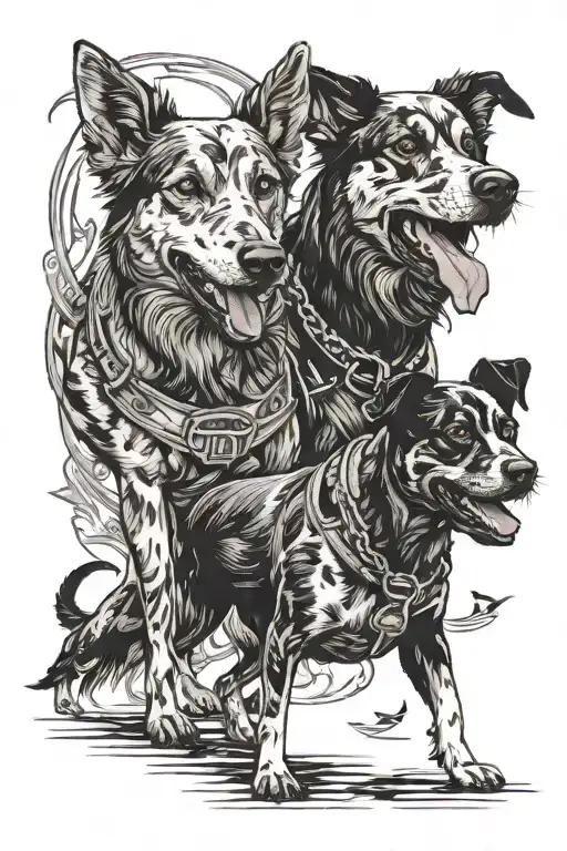 2 Dogs Following A Country Girl