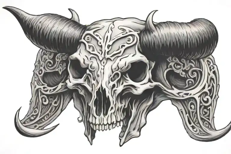 Bull Horn Skull