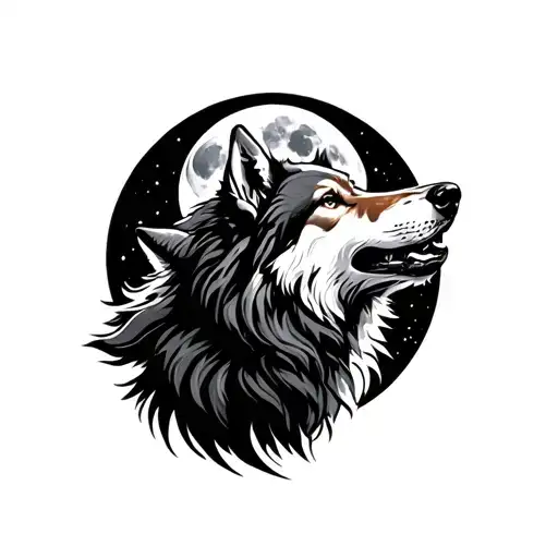 A Wolf Howling To The Moon