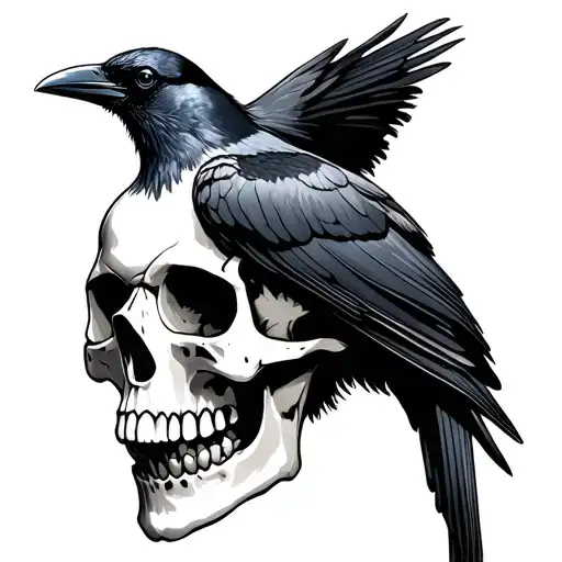 A Crow On A Skull